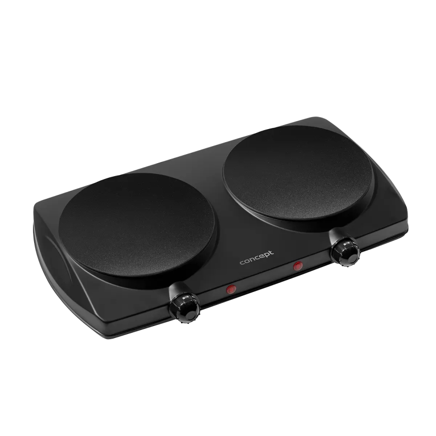 Concept VE3060 - Plită electrică dublă 2500W/230V, negru