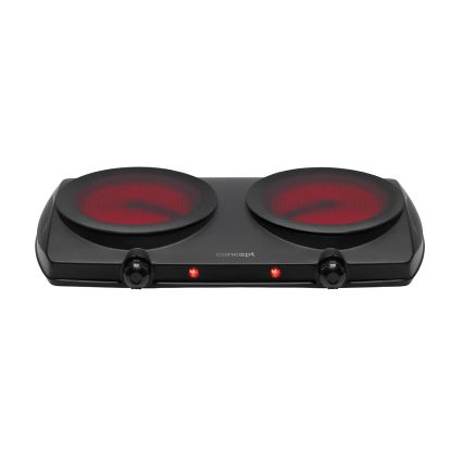 Concept VE3060 - Plită electrică dublă 2500W/230V, negru