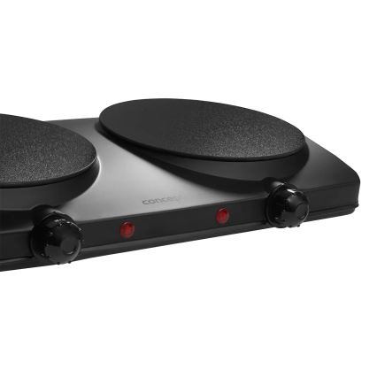 Concept VE3060 - Plită electrică dublă 2500W/230V, negru