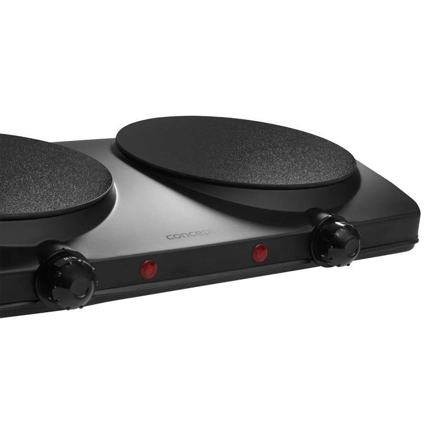 Concept VE3060 - Plită electrică dublă 2500W/230V, negru
