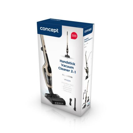 Concept VP4220 - Aspirator vertical fără fir 3 în 1 AQUAGLIDE 160W/28,8V 2200 mAh bej
