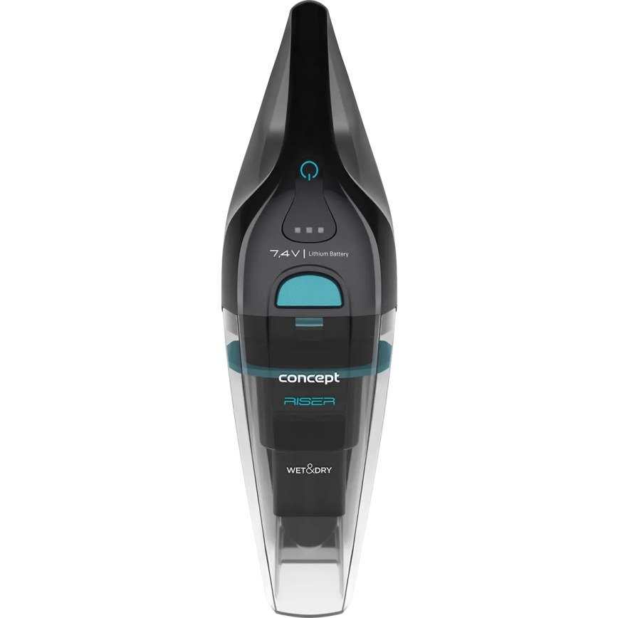 Concept VP4350 - Aspirator de mână RISER, pentru utilizare umedă și uscată, 50 W / 7,4 V / 2200 mAh, negru