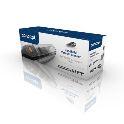 Concept VP4353 - Aspirator manual WET & DRY cu extensie pentru tub, 110W/18,5V 2200 mAh, negru