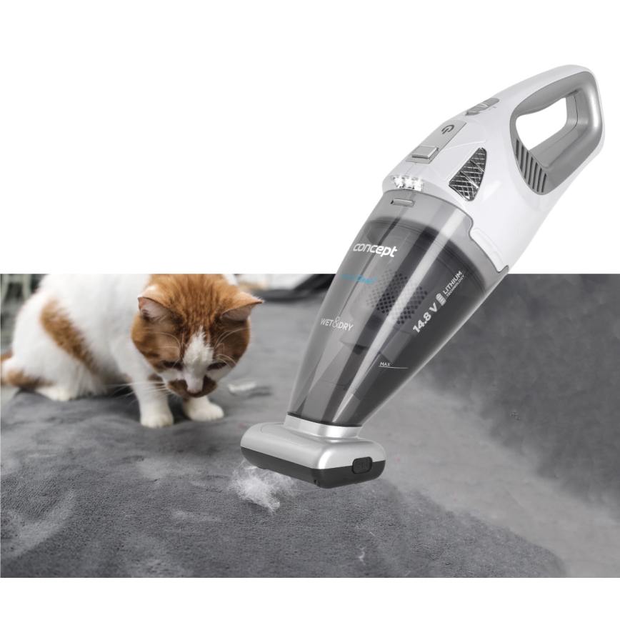 Concept VP4370 - Aspirator manual WET & DRY PERFECT CLEAN 90W/14,8V 2200 mAh alb
