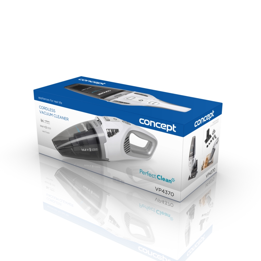 Concept VP4370 - Aspirator manual WET & DRY PERFECT CLEAN 90W/14,8V 2200 mAh alb