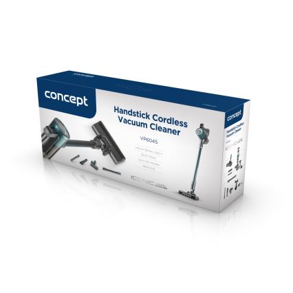 Concept VP6045 - Aspirator vertical și de mână 2 în 1 ICONIC SUCTION PRO 450W/29,6V 2500 mAh albastru