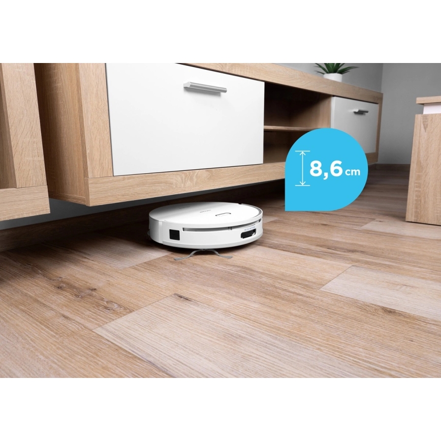 Concept VR4050 - Aspirator robot inteligent 2 în 1 cu mop OPTIMUS AQUA PRO LASER 3D, 600W/230V, 5200 mAh, Wi‑Fi, alb