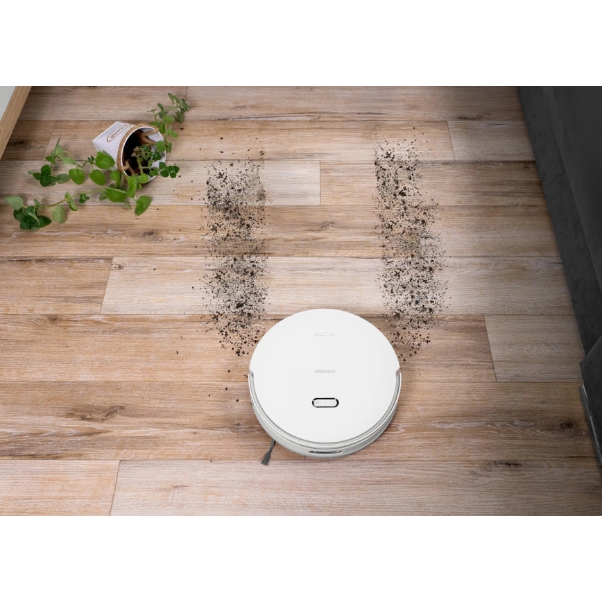 Concept VR4050 - Aspirator robot inteligent 2 în 1 cu mop OPTIMUS AQUA PRO LASER 3D, 600W/230V, 5200 mAh, Wi‑Fi, alb