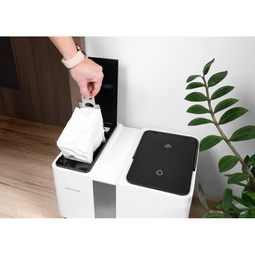 Concept VR4050 - Aspirator robot inteligent 2 în 1 cu mop OPTIMUS AQUA PRO LASER 3D, 600W/230V, 5200 mAh, Wi‑Fi, alb