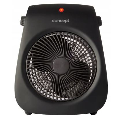 Concept VT7041 - Ventilator cu element de încălzire 1000/2000 W, 230 V, negru