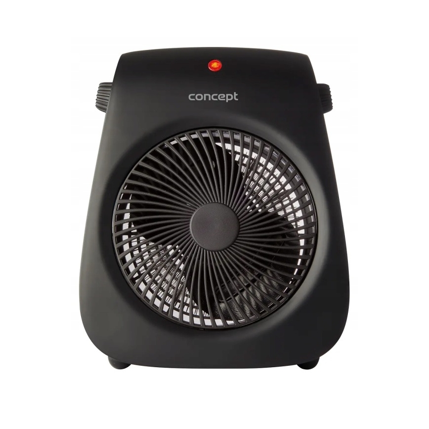 Concept VT7041 - Ventilator cu element de încălzire 1000/2000 W, 230 V, negru