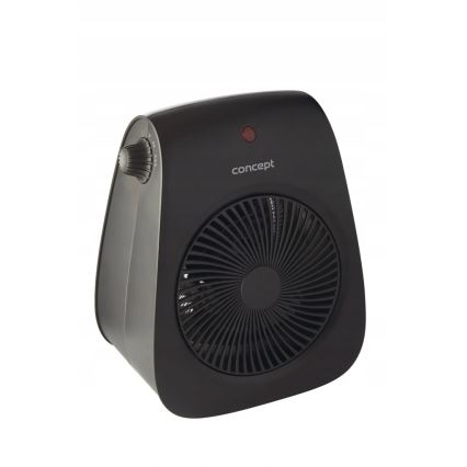 Concept VT7041 - Ventilator cu element de încălzire 1000/2000 W, 230 V, negru
