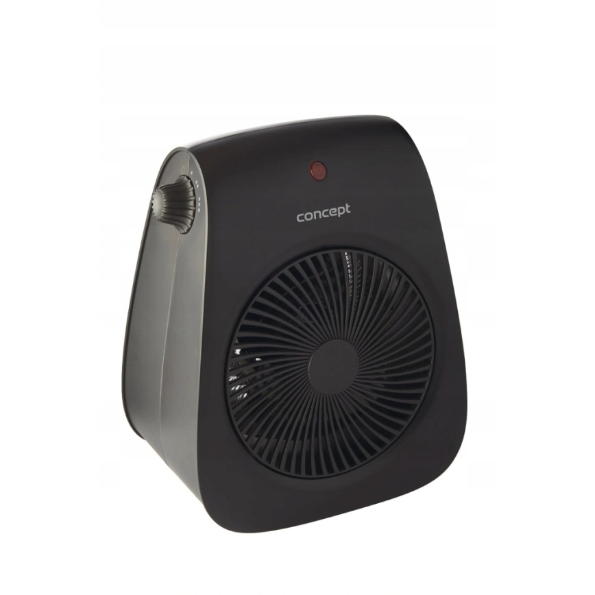 Concept VT7041 - Ventilator cu element de încălzire 1000/2000 W, 230 V, negru