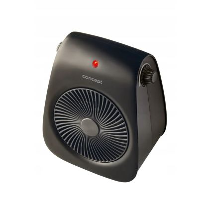 Concept VT7041 - Ventilator cu element de încălzire 1000/2000 W, 230 V, negru