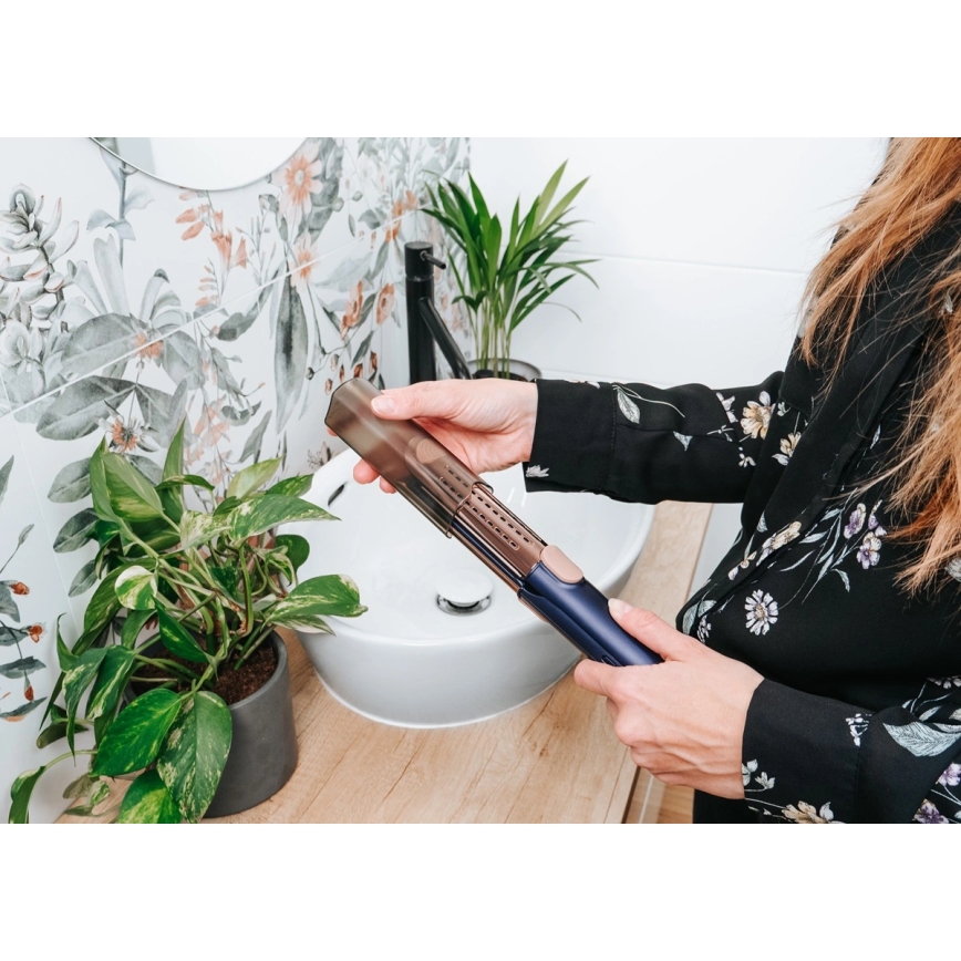 Concept VZ8100 - Placă de îndreptat părul PROFI CARE 60W/230V, albastru/auriu