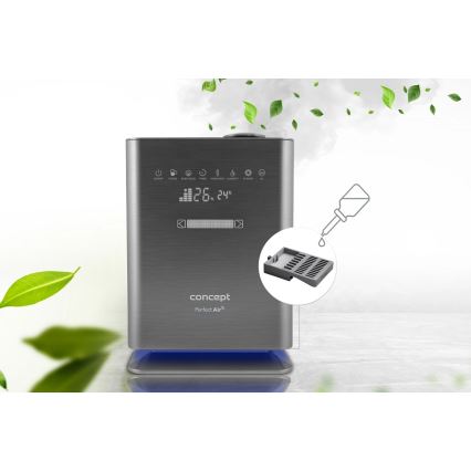 Concept ZV2021-  Umidificator de aer cu difuzor de aromă PERFECT AIR SMART 4,6 l 110W/230V Wi-Fi antracit + telecomandă
