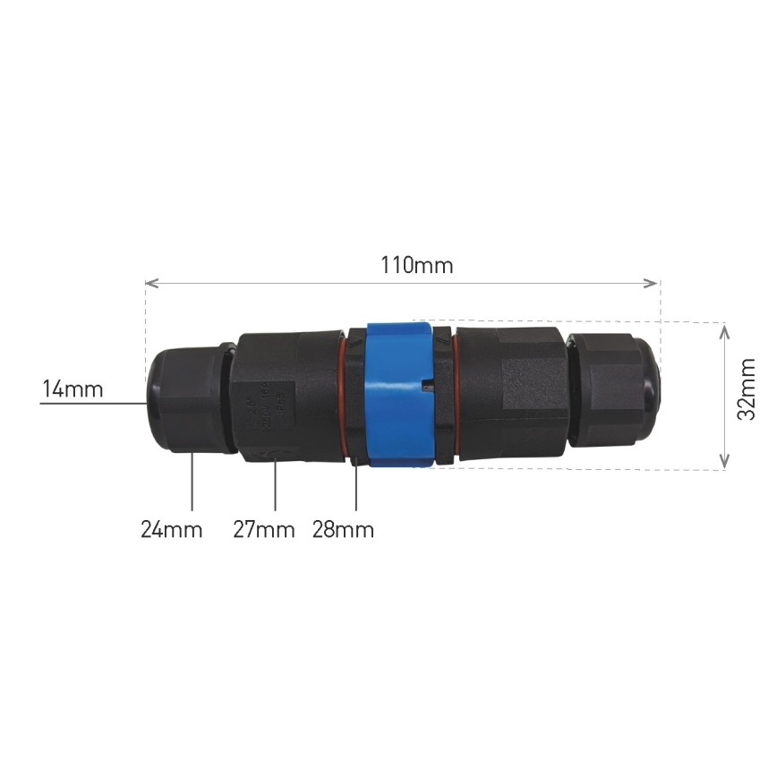 Conector de cablu CTL 250V/16A IP68 5x2,5 mm²