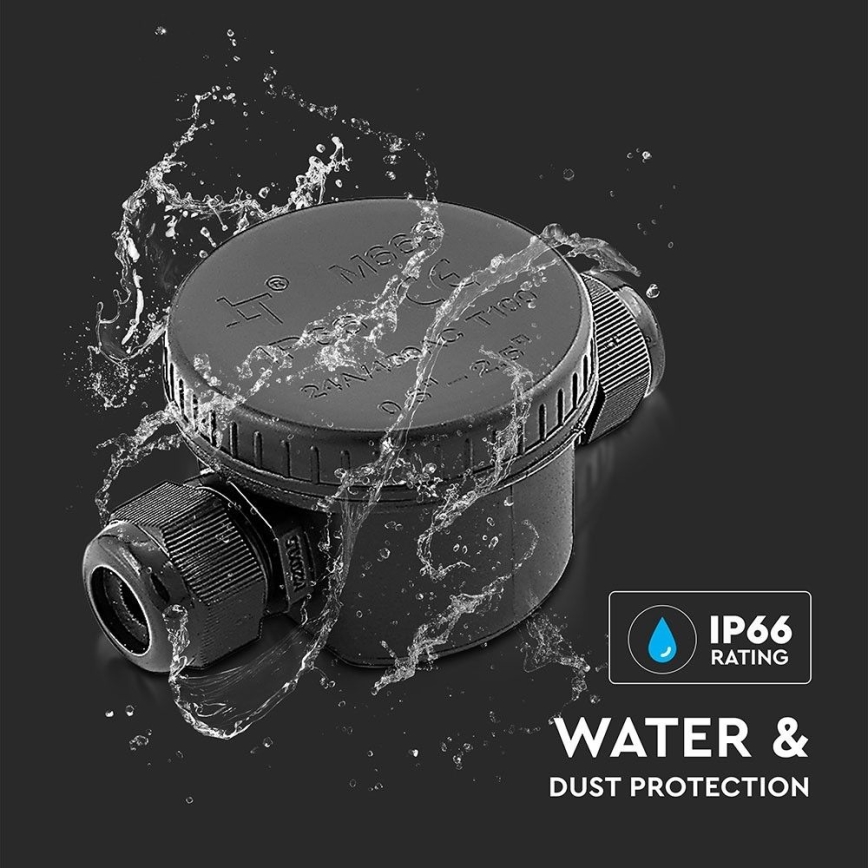 Conector impermeabil IP66 negru