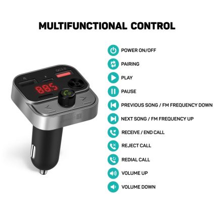 CONNECT IT CCC-8900-AN - Transmițător FM auto cu funcție handsfree, negru/argintiu