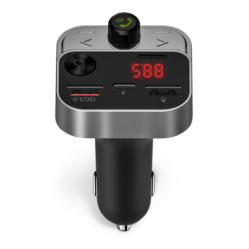 CONNECT IT CCC-8900-AN - Transmițător FM auto cu funcție handsfree, negru/argintiu