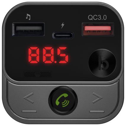 CONNECT IT CCC-8900-AN - Transmițător FM auto cu funcție handsfree, negru/argintiu