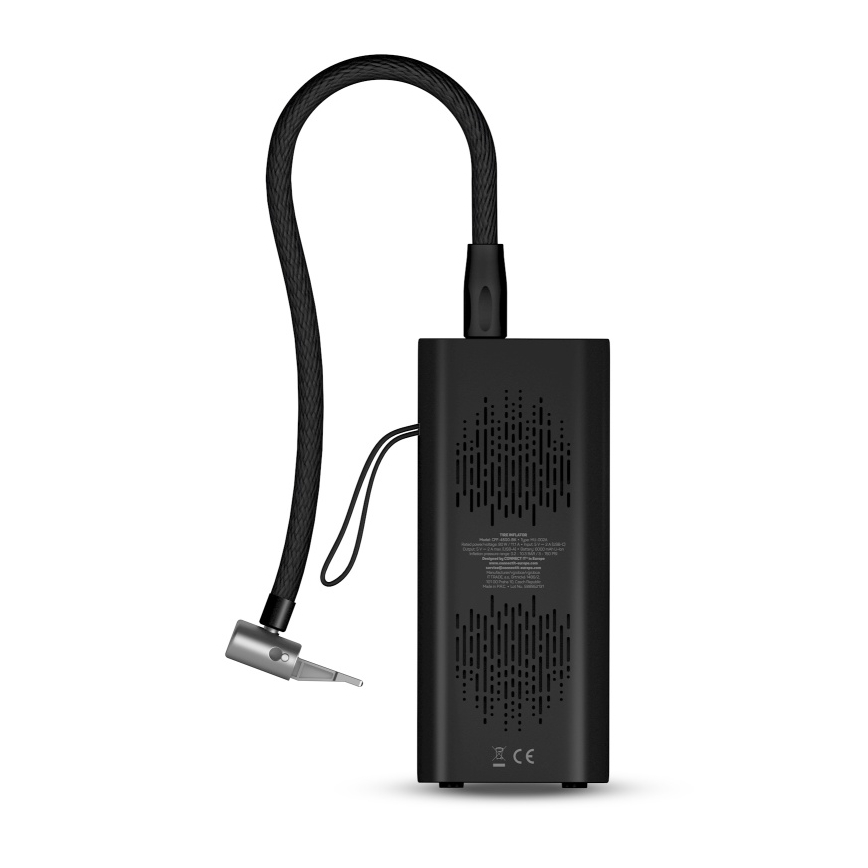 CONNECT IT CFF-4500-BK - Compresor portabil digital AirFlow, 80 W, 6000 mAh, negru
