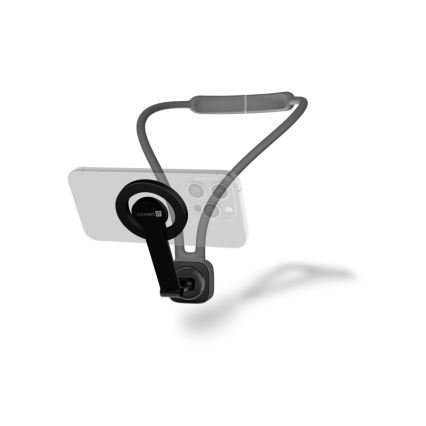 CONNECT IT CFF-6020-GY - Suport magnetic flexibil pentru telefon, purtat la gât, compatibil MagSafe