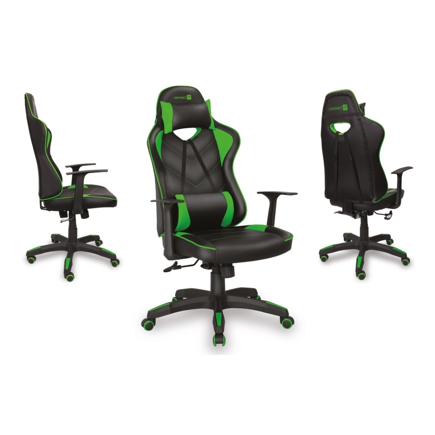 CONNECT IT CGC-0700-GR - Scaun de gaming LeMans Pro negru/verde