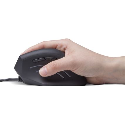 CONNECT IT CMO-2500-BK - Mouse ergonomic cu fir Verti Wire, 1000/1600 DPI, negru