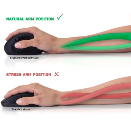 CONNECT IT CMO-2600-BK - Mouse ergonomic fără fir, 800/1200/1600 DPI, 1x AA, negru