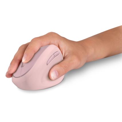 CONNECT IT CMO-2600-PK - Mouse fără fir ergonomic, 800/1200/1600 DPI, 1x baterie AA, roz