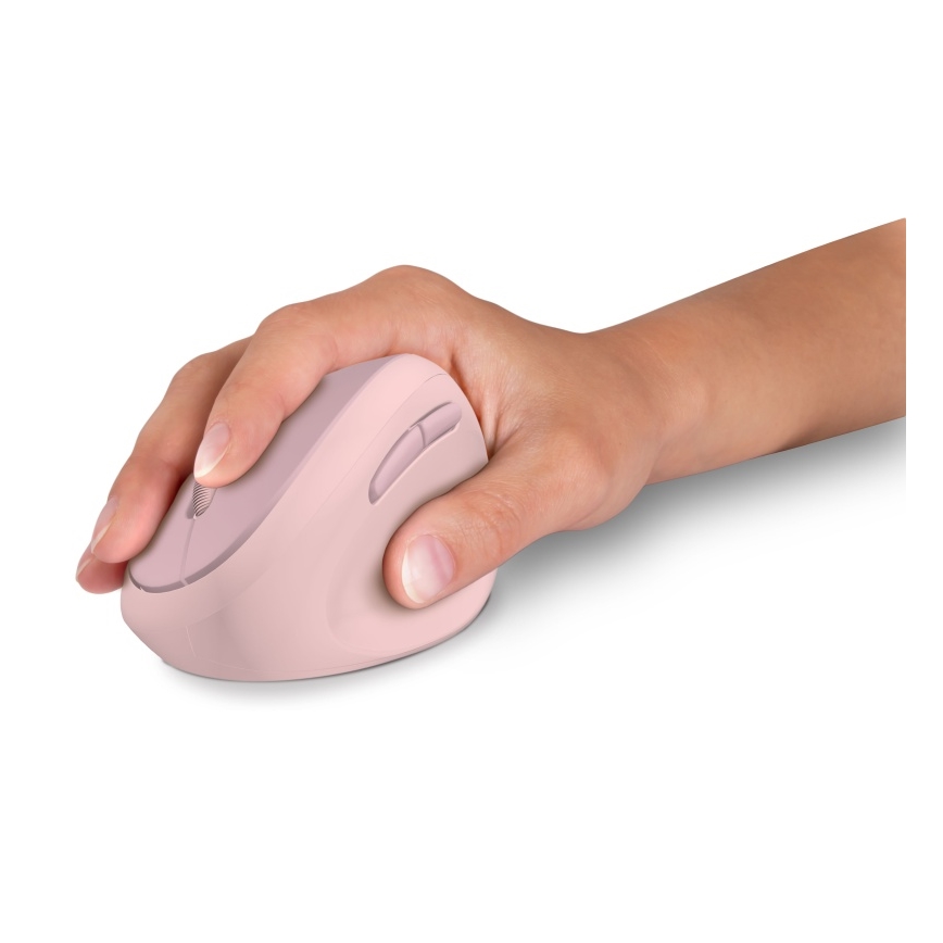CONNECT IT CMO-2600-PK - Mouse fără fir ergonomic, 800/1200/1600 DPI, 1x baterie AA, roz