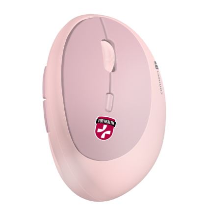 CONNECT IT CMO-2600-PK - Mouse fără fir ergonomic, 800/1200/1600 DPI, 1x baterie AA, roz