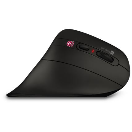 CONNECT IT CMO-2880-BK - Mouse Verti TriMode ergonomic, fără fir, 1000/1600/2400 DPI, 2x AAA, negru