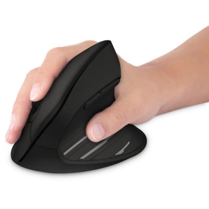 CONNECT IT CMO-2880-BK - Mouse Verti TriMode ergonomic, fără fir, 1000/1600/2400 DPI, 2x AAA, negru