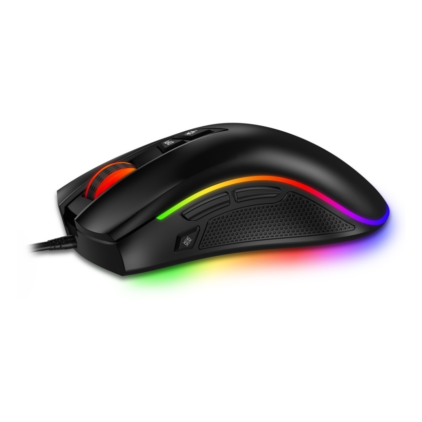 CONNECT IT CMO-3591-BK - Mouse de gaming cu fir LED RGB, 500-7200 DPI, neagră