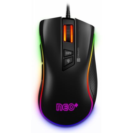 CONNECT IT CMO-3591-BK - Mouse de gaming cu fir LED RGB, 500-7200 DPI, neagră