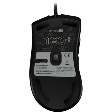 CONNECT IT CMO-3591-BK - Mouse de gaming cu fir LED RGB, 500-7200 DPI, neagră