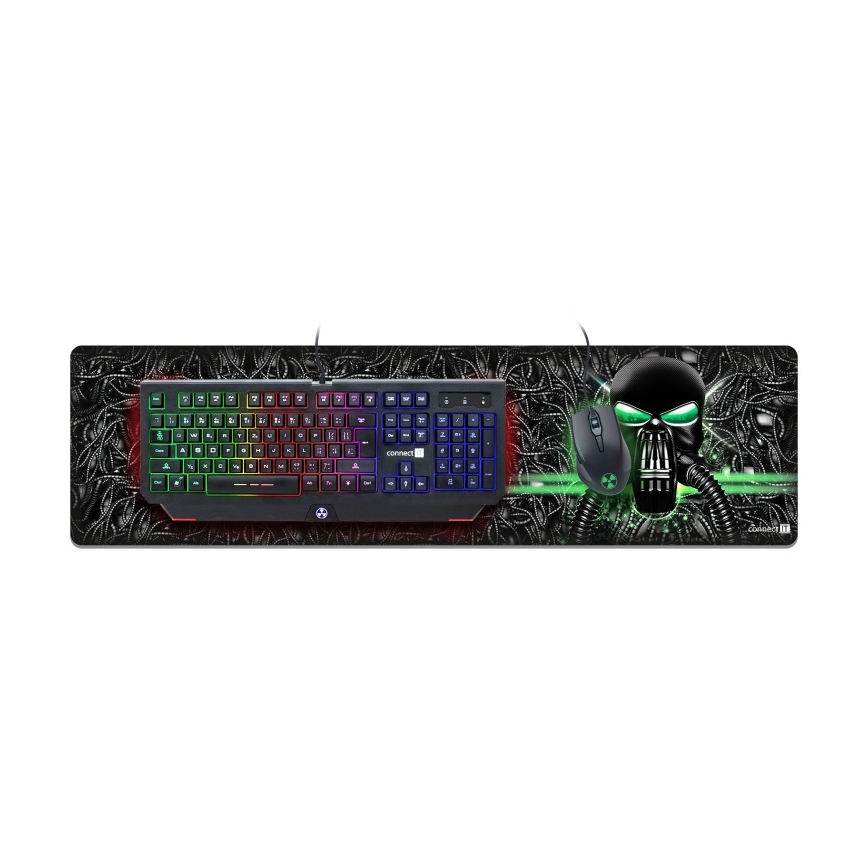 CONNECT IT CMP-1110-LG - Suport pentru tastatură și mouse 88,6x24,5 cm negru/verde