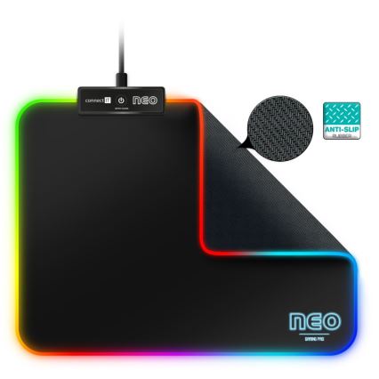 CONNECT IT CMP-3100-SM - Mousepad de gaming LED RGB 32x24,5 cm negru