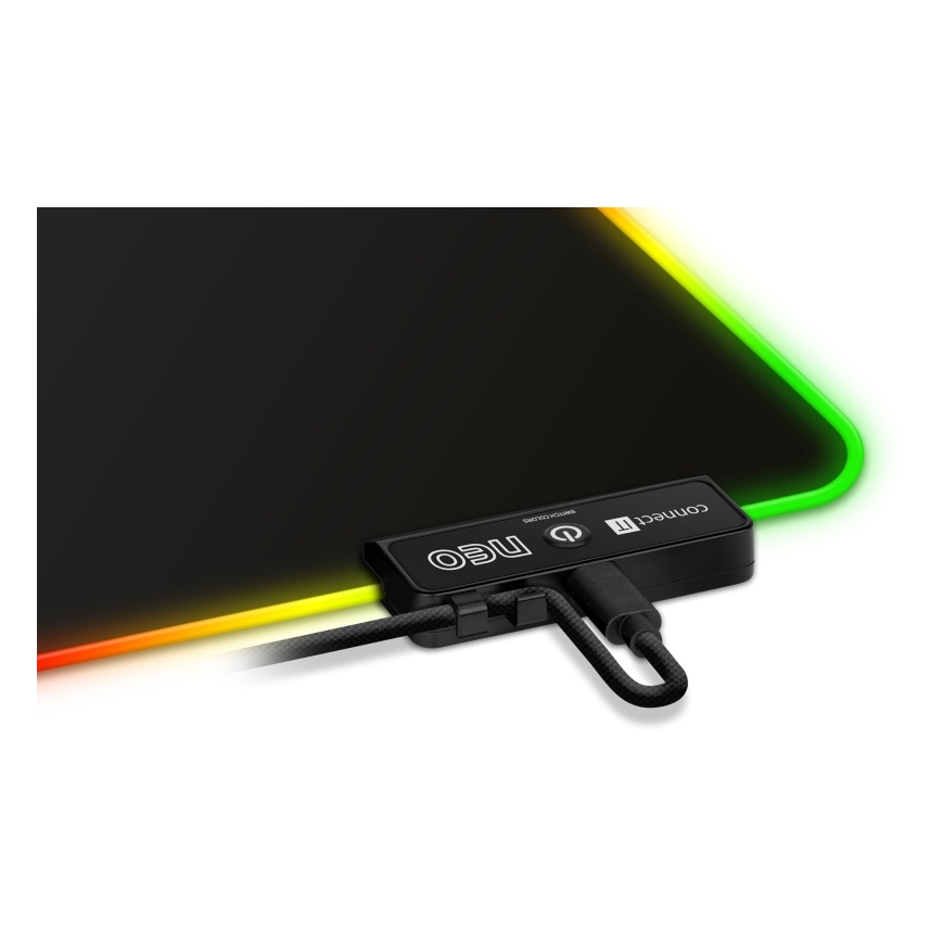 CONNECT IT CMP-3100-SM - Mousepad de gaming LED RGB 32x24,5 cm negru