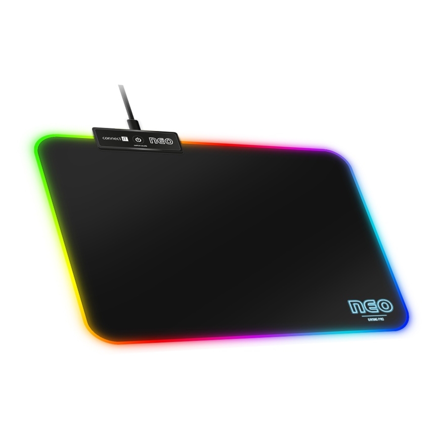 CONNECT IT CMP-3100-SM - Mousepad de gaming LED RGB 32x24,5 cm negru
