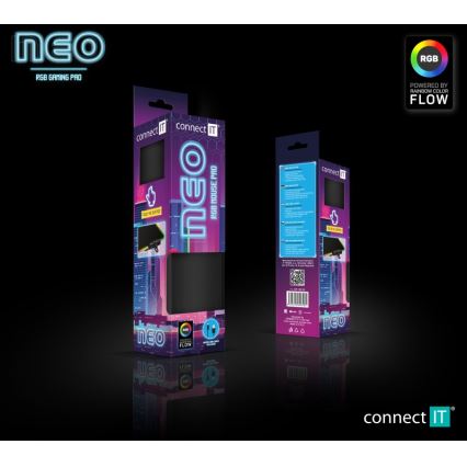 CONNECT IT CMP-3100-SM - Mousepad de gaming LED RGB 32x24,5 cm negru