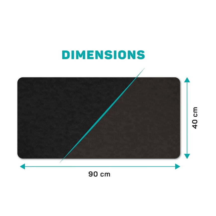 CONNECT IT CMP-4030-LG - Covoraș reversibil pentru tastatură și mouse, 90 x 40 cm, negru/maro