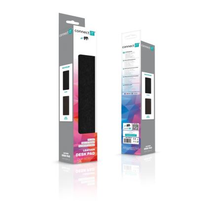 CONNECT IT CMP-4030-LG - Covoraș reversibil pentru tastatură și mouse, 90 x 40 cm, negru/maro