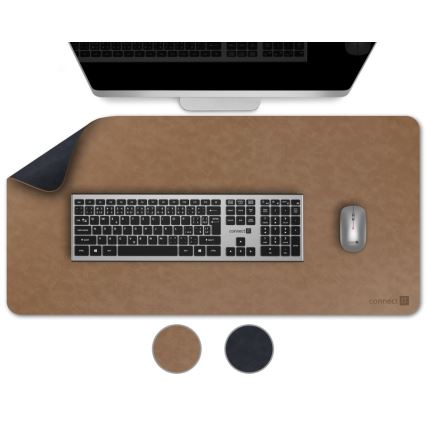 CONNECT IT CMP-4040-LG - Pad reversibil pentru tastatură și mouse, 90 x 40 cm, albastru/maro