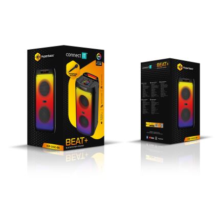 CONNECT IT HSP-3050-BK - Boxă wireless LED cu microfon 60W/5V 4500 mAh negru + telecomandă