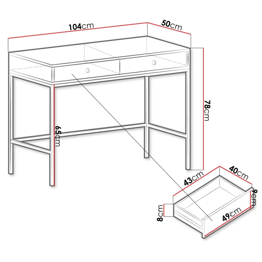 Consolă MONO 78 x 104 cm, bej/negru