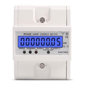 Contor electric trifazic digital pentru șină DIN DDS024