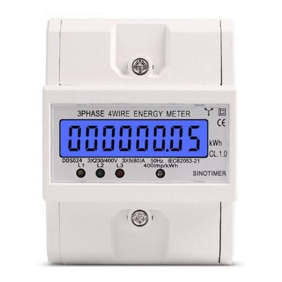 Contor electric trifazic digital pentru șină DIN DDS024